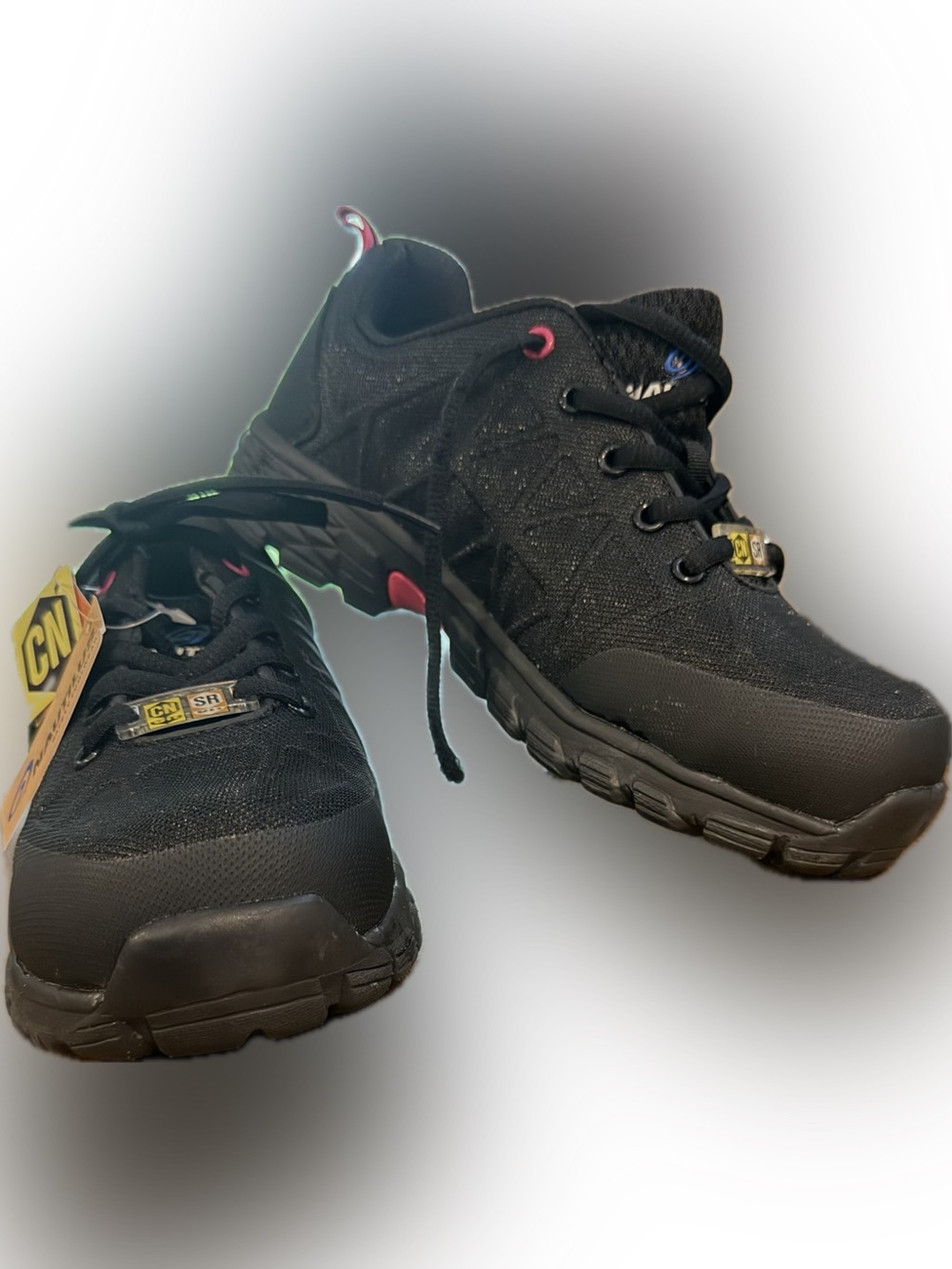 Nautilus N2153 Safety Shoes Steel Toe Size US 7.5 Wide Women's Black/Pink NWT